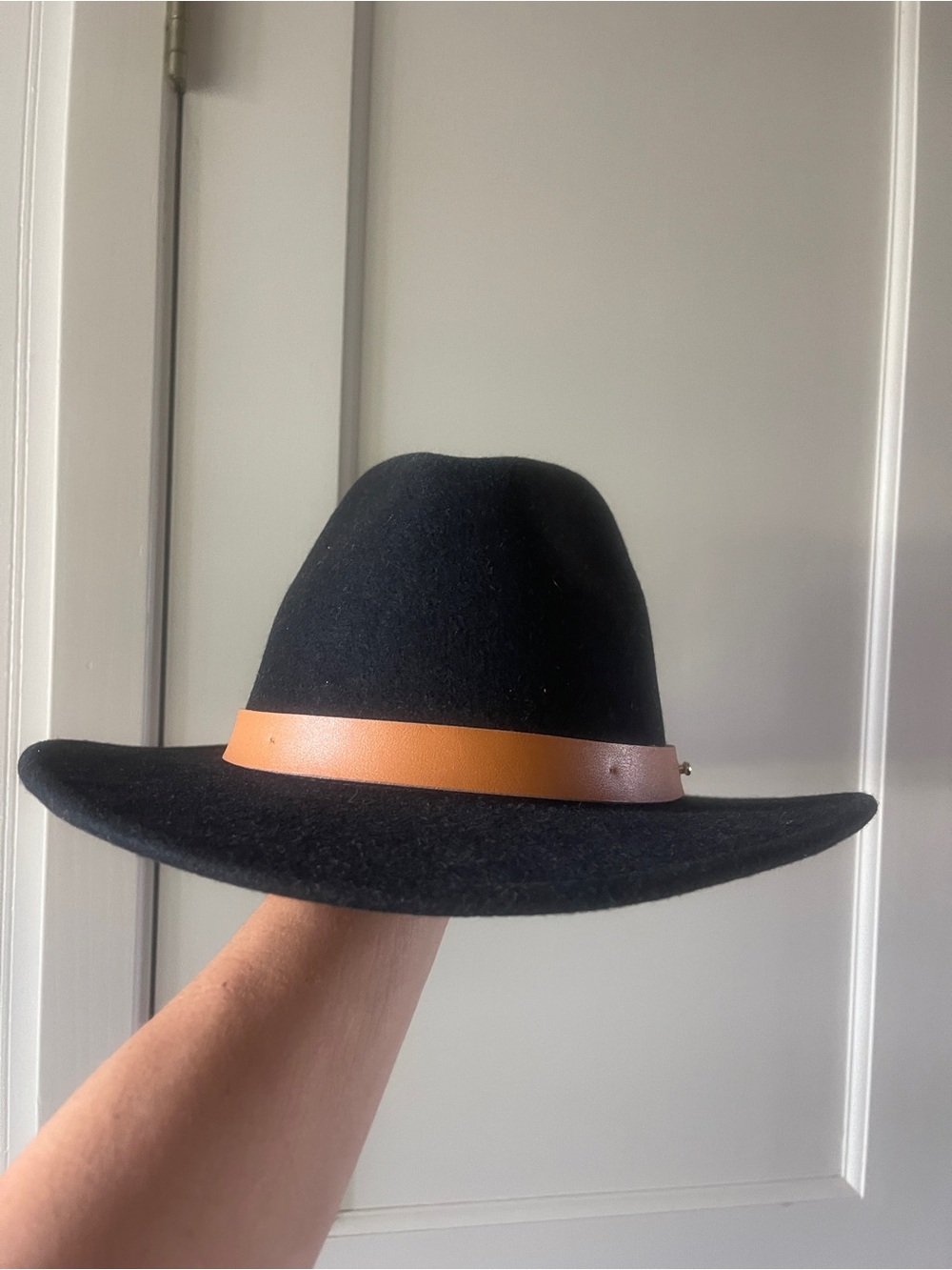 Gi Gi Pip small/medium Wool Fedora Hat with Tan Leather Band